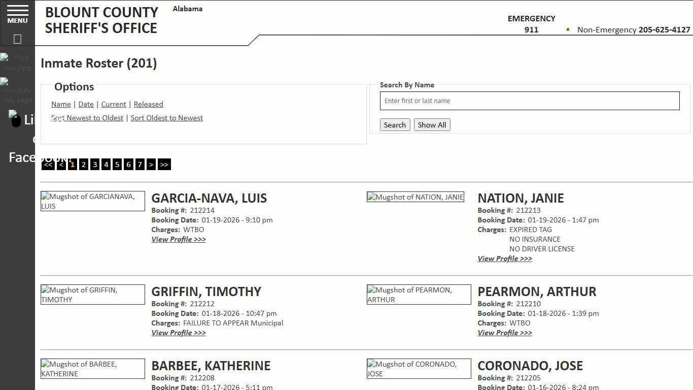 Inmate Roster - Current Inmates Booking Date Descending - Blount County Sheriff AL