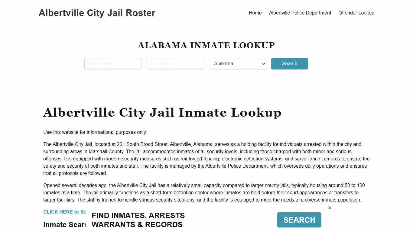 Albertville City Jail, AL Inmate Search, Jail Roster, Bookings